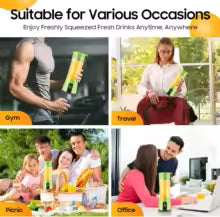 New Mini Portable Blender Bottle USB 6 Blades Fruit Fresh Juicer