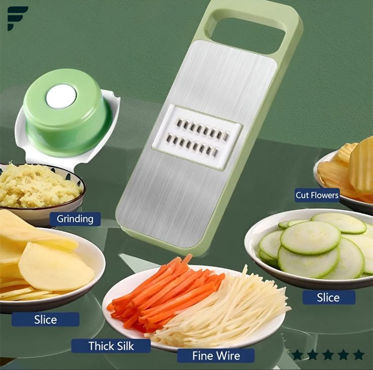 Multifunctional 5-Blade Vegetable Cutter & Grater | Random Colors