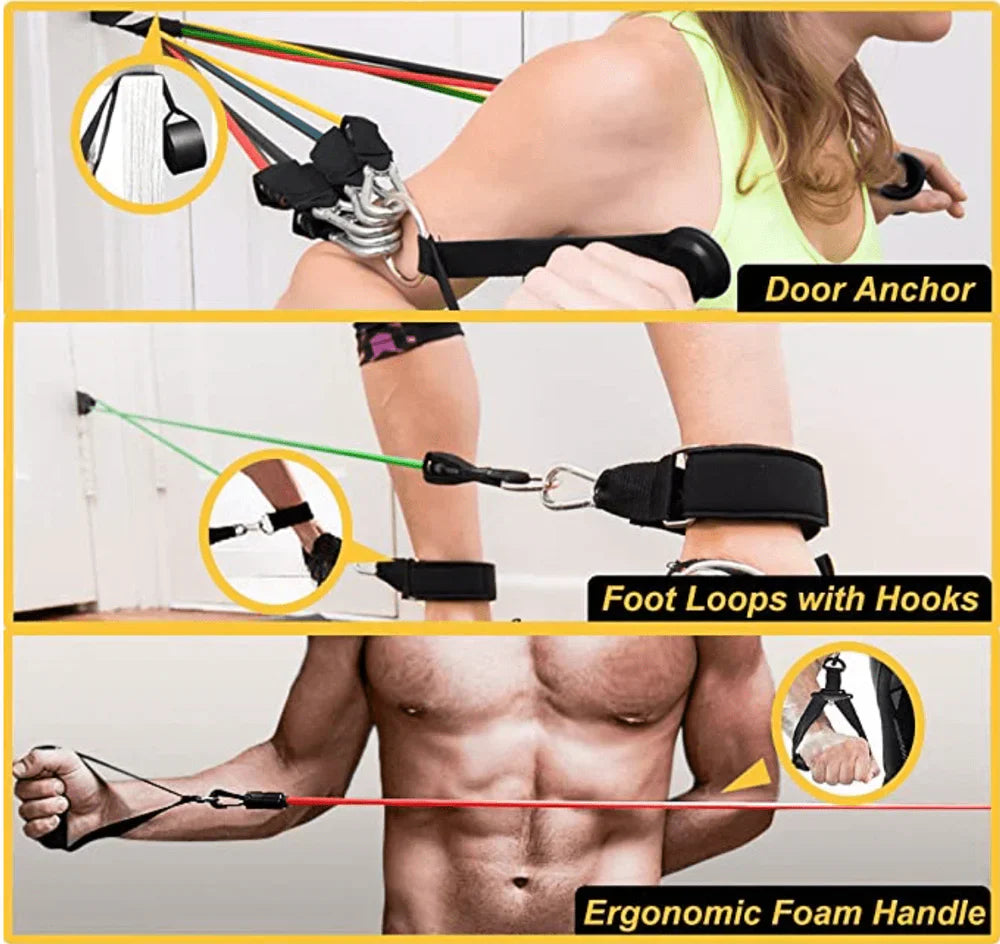 11PCS Power Resistance Band (Home Gym - Anywhere, Anytime)