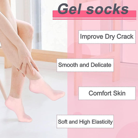 Buy 1 Pair Get 1 Pair Free Offer 4 Pcs Silicone Moisturizing Socks for Foot Care
