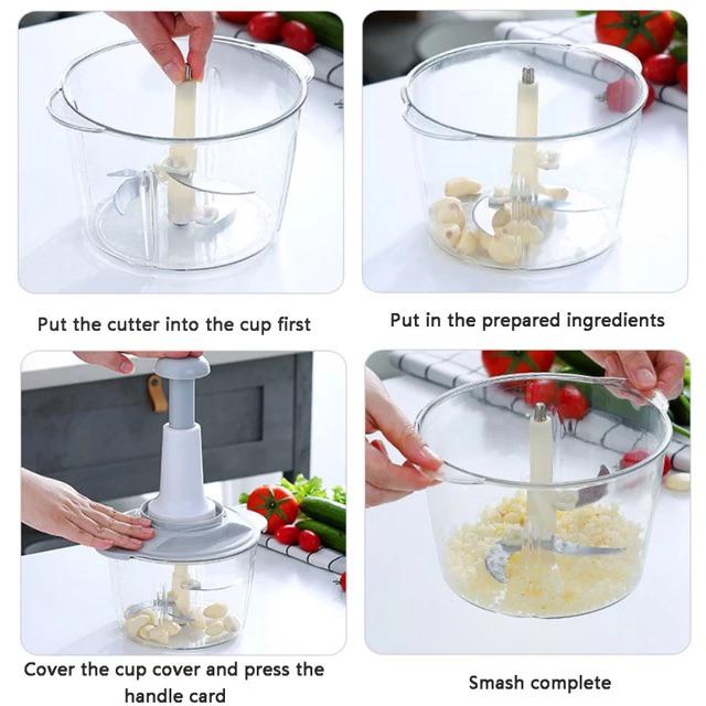 Manual Food Push Chopper  For Vegetables & Meat 1.5L/2L