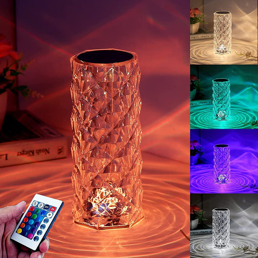 Rose Rays™ Crystal Diamond Table Lamp
