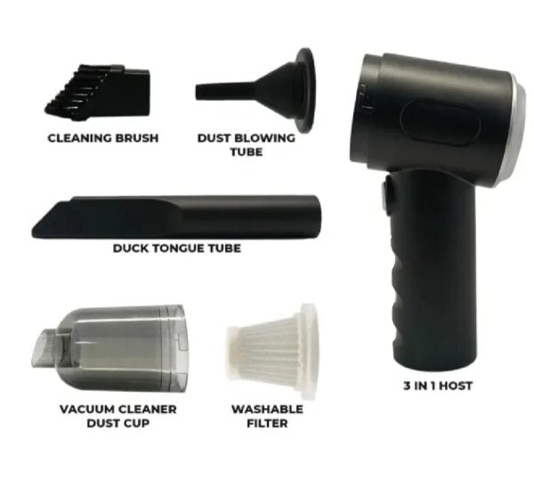 Powerful 3-in-1 Cordless Handheld Vacuum Cleaner – Wet & Dry, Strong Suction For Car, Sofa, Carpet & Home Cleaning