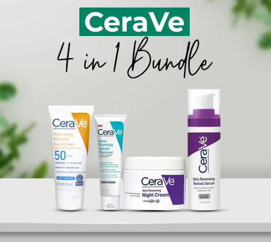 CeraVe 4‑in‑1 Skincare Kit | Cleanser, Night Cream, Serum & SPF
